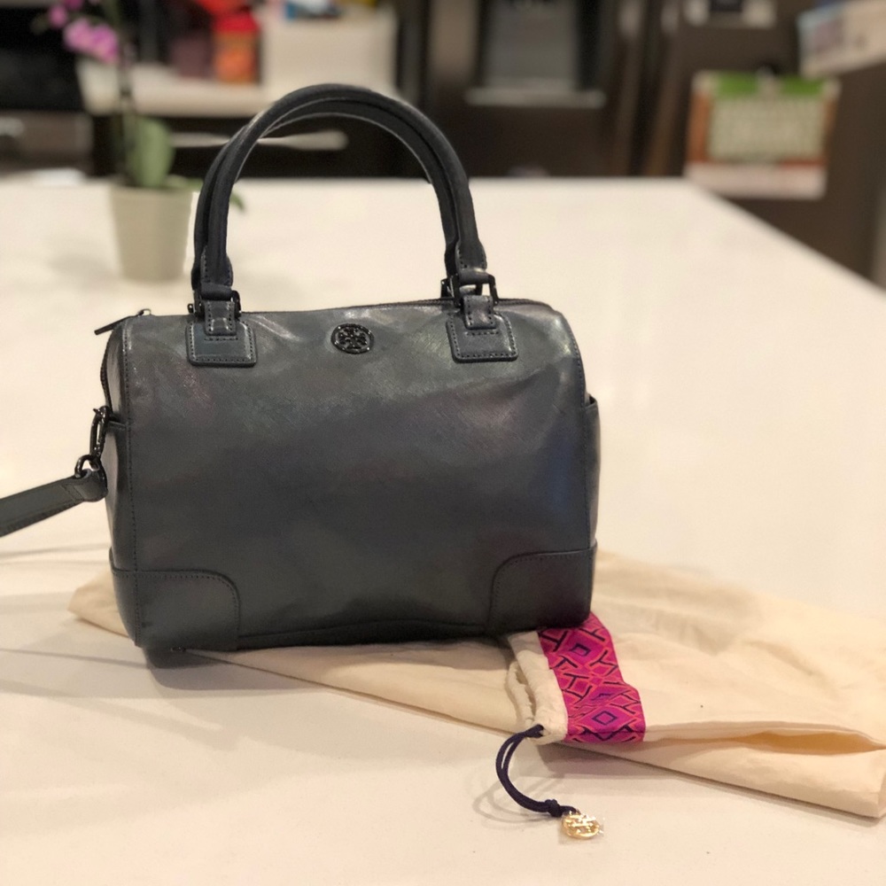Tory Burch Robinson Hologram Middy Satchel
